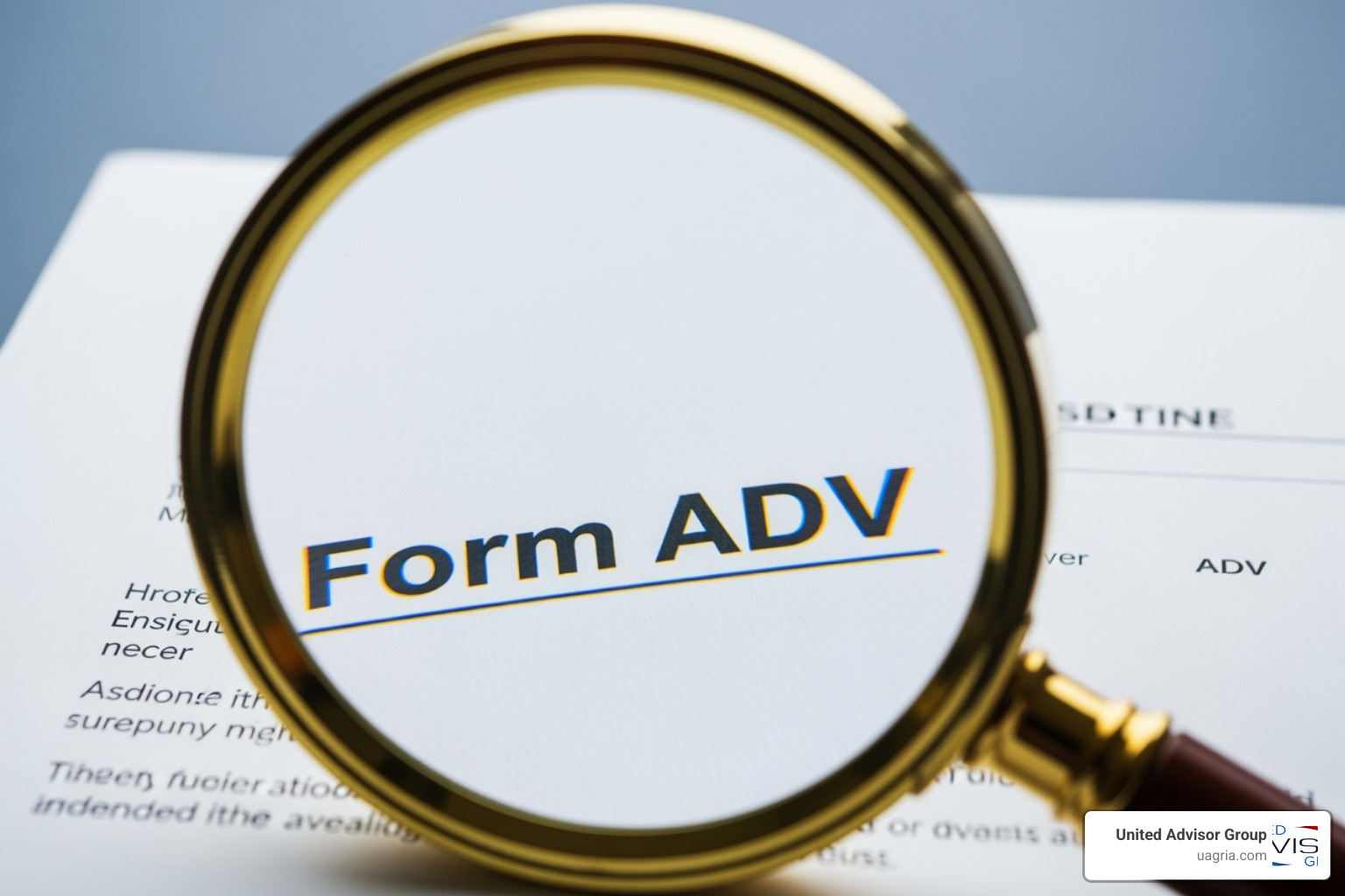 Magnifying Glass over Form ADV - independent advisor firms