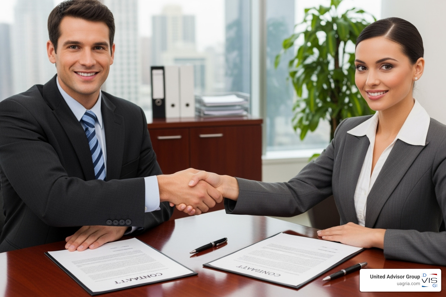 professionals shaking hands over contract - recruit independent advisors professionals shaking hands over contract - recruit independent advisors