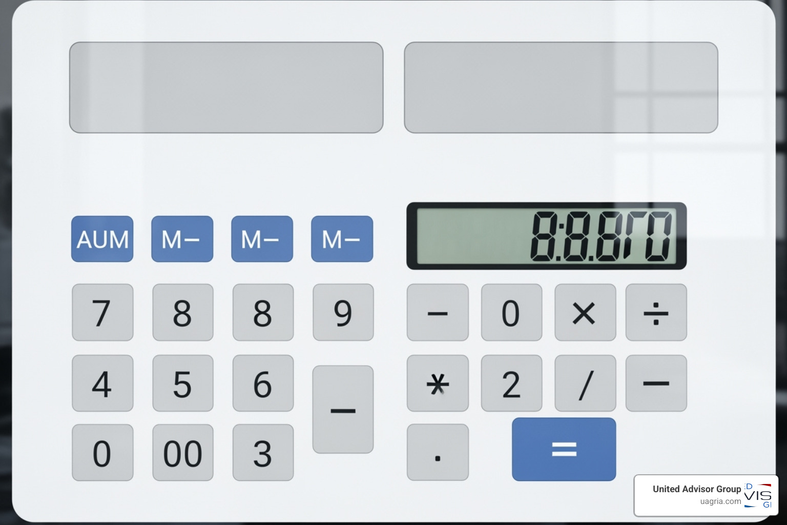 calculator interface with fields for AUM, Payout, and Business Expenses - Customized wealth management solutions calculator interface with fields for AUM, Payout, and Business Expenses - Customized wealth management solutions