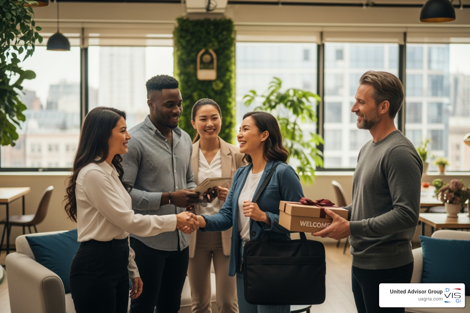 new hire being welcomed by their team - where to recruit financial advisors new hire being welcomed by their team - where to recruit financial advisors